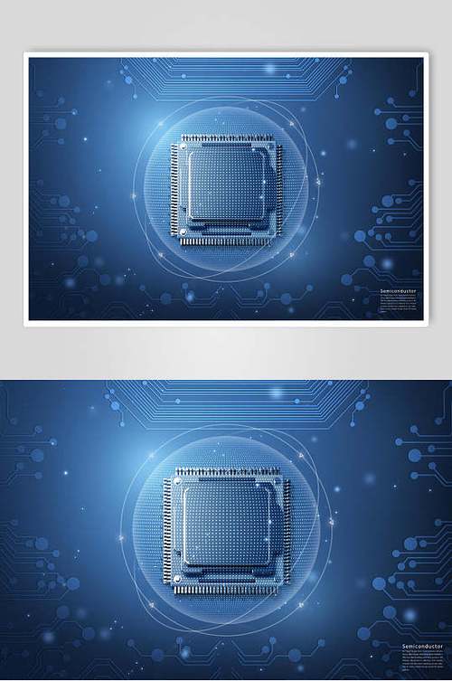 电子产品光点蓝色科技芯片素材